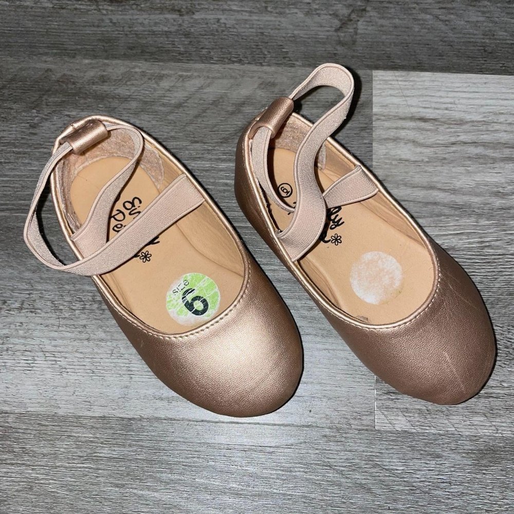 Toddler Girl Rose Gold Metallic Ballet Flats 6T